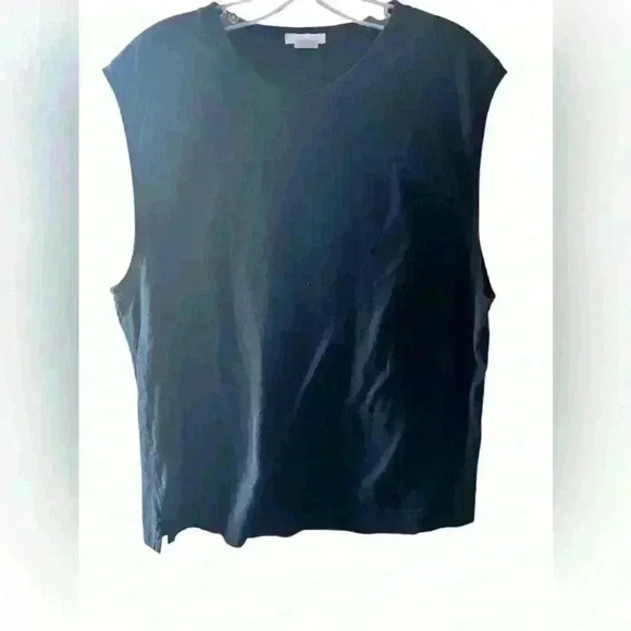 Adam Size 4 Black  Cotton Pima  Crew Neck Sleeveless Casual Minimalist - Picture 1 of 6